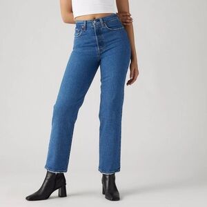 LEVI’S Ribcage Straight Leg Ankle Jeans- medium wash, sz 33